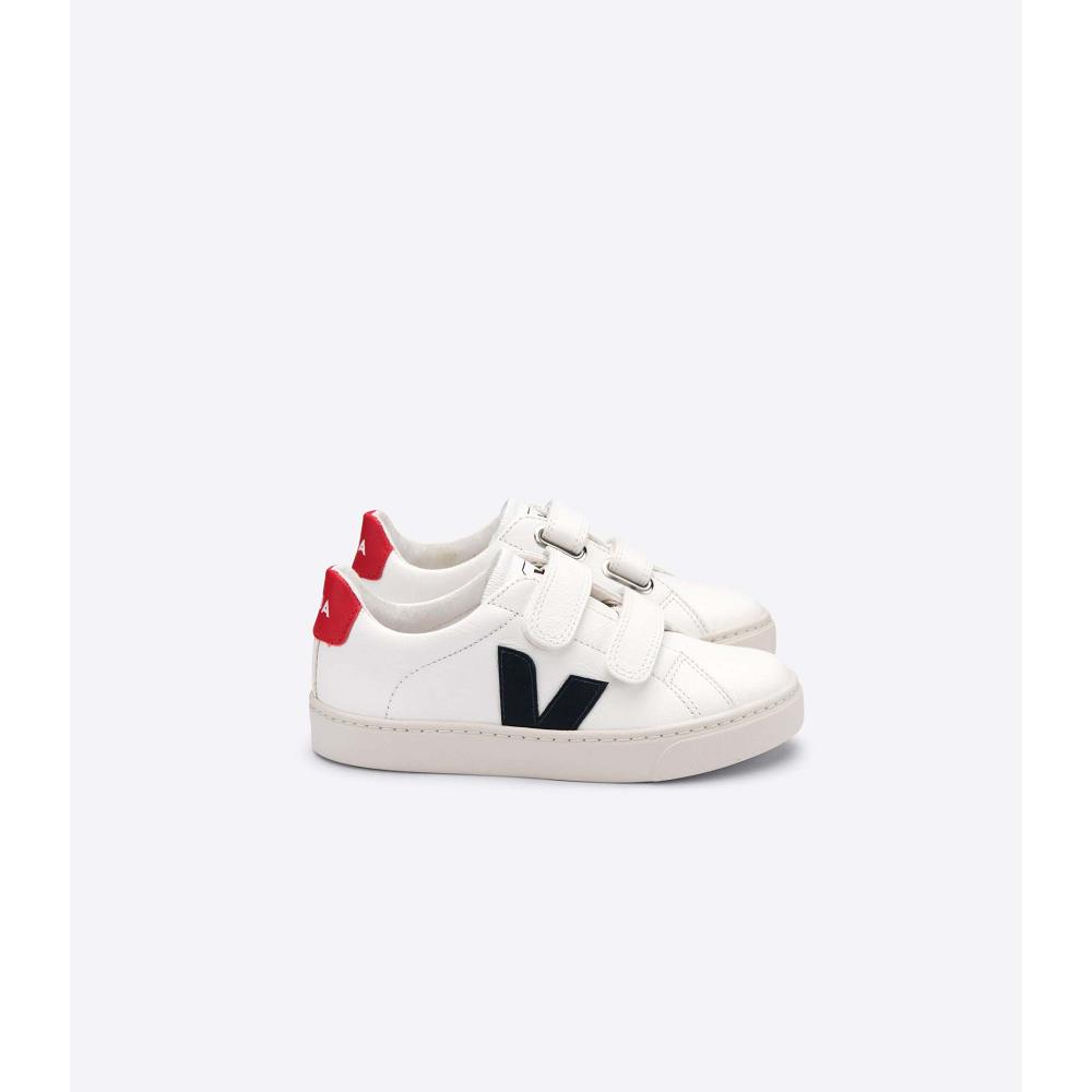 Kids\' Veja ESPLAR CHROMEFREE Sneakers White/Black/Red | SG 835PJJ